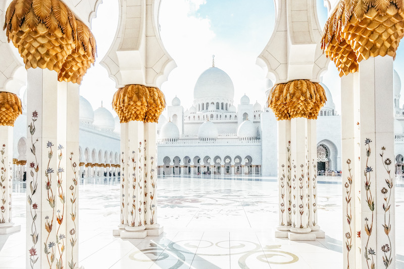 In fremde Kulturen eintauchen Moschee Abu Dhabi