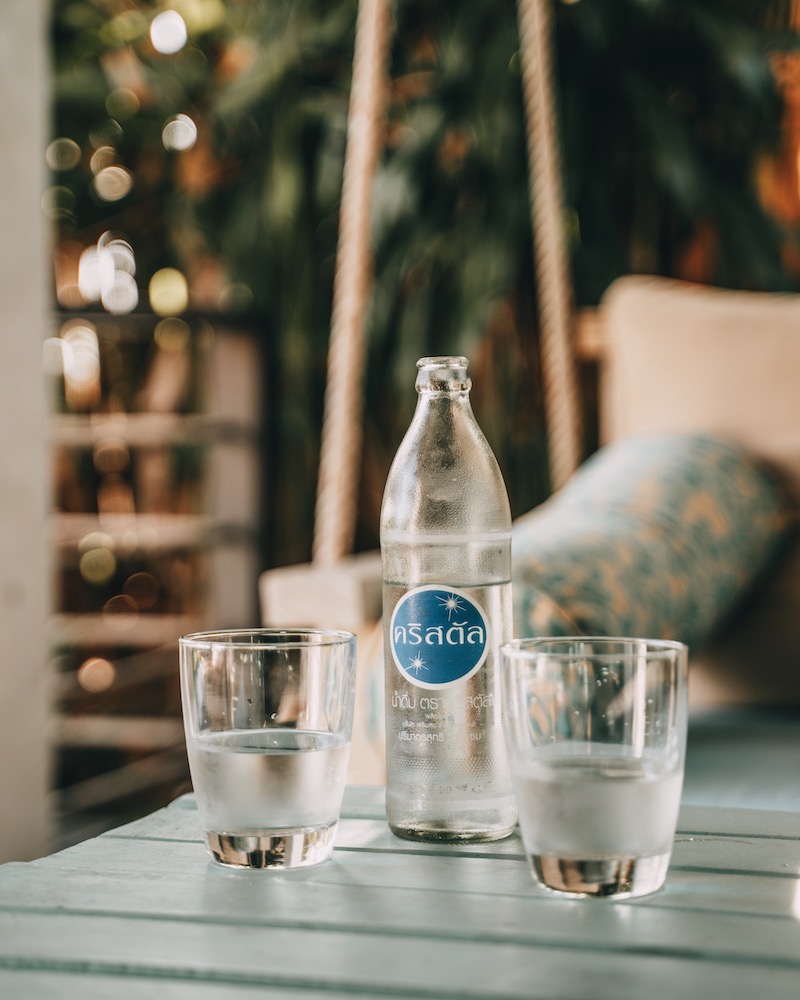 nachhaltige Hotels Glasflaschen