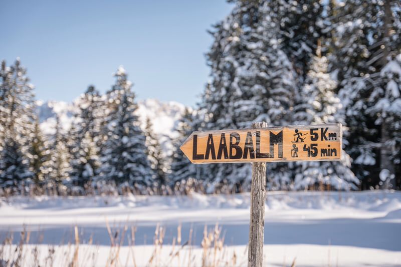 Südtirol im Winter Wanderung zur Laab Alm
