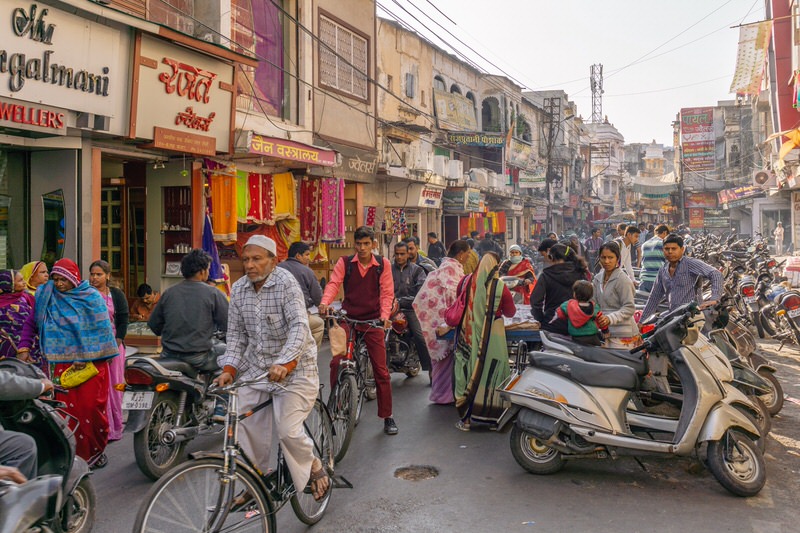 Menschenmassen in Indien Kulturschock