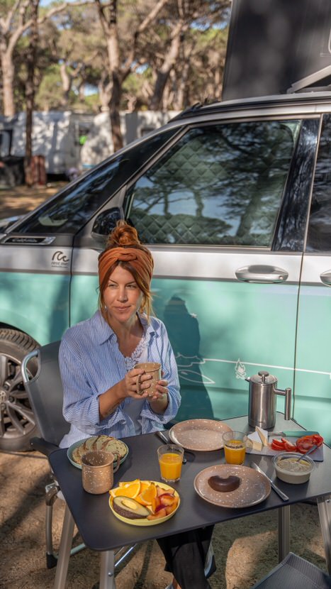 Camping Frühstück mit dem VW California Ocean