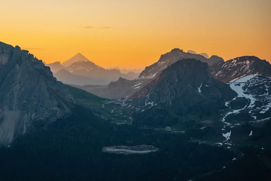Sonnenaufgang am Col Rodella Sellajoch