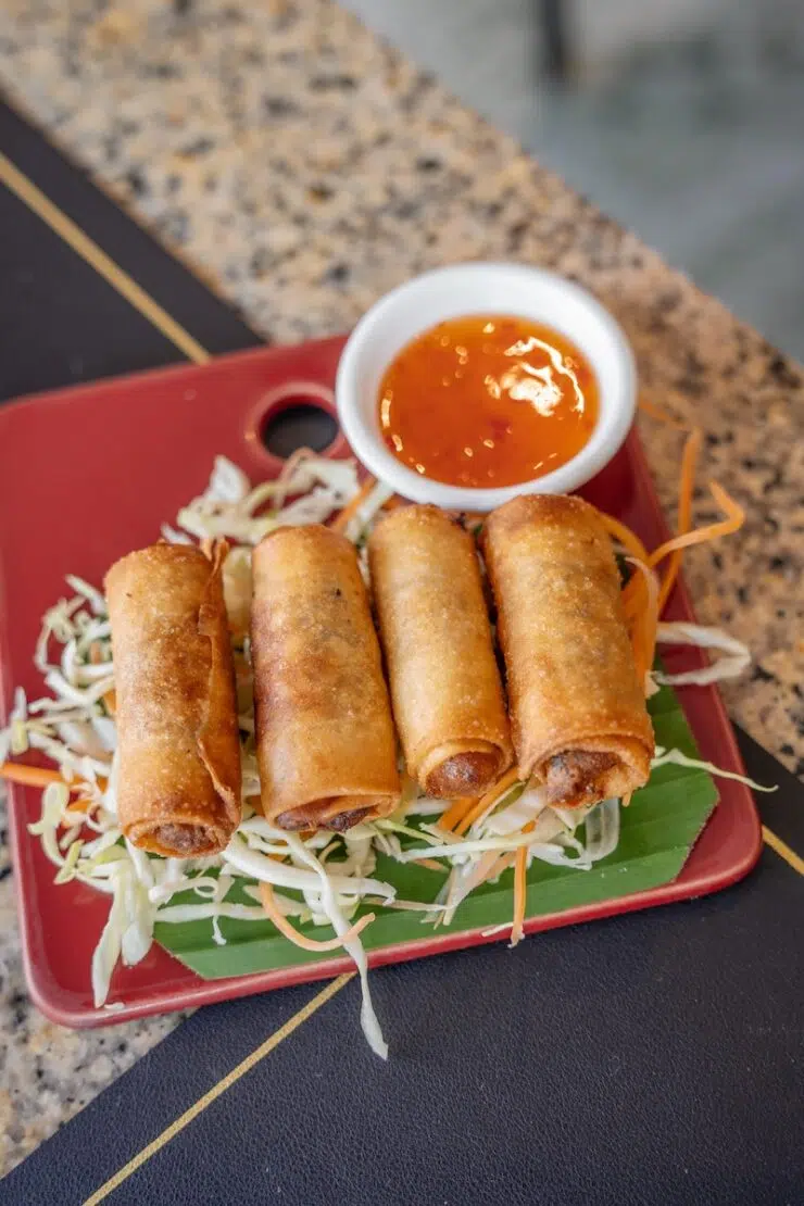 vegane Frühlingsrollen in Thailand