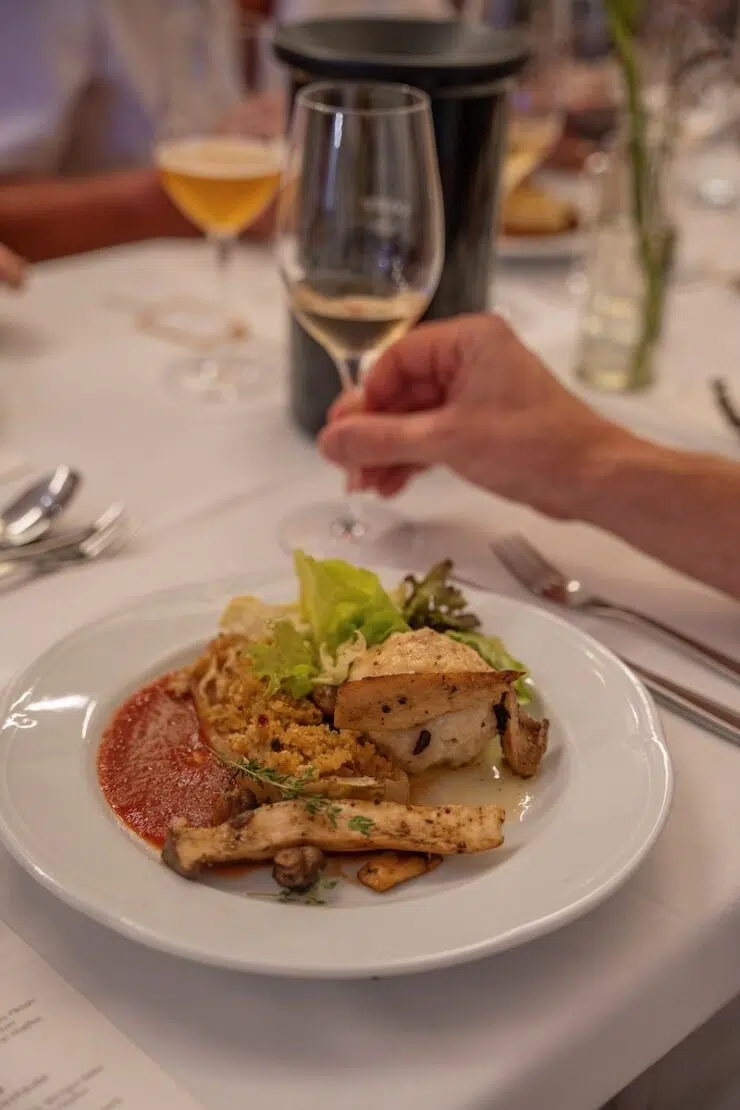 Tafeln im Weinviertel Österreich vegetarisches Menü