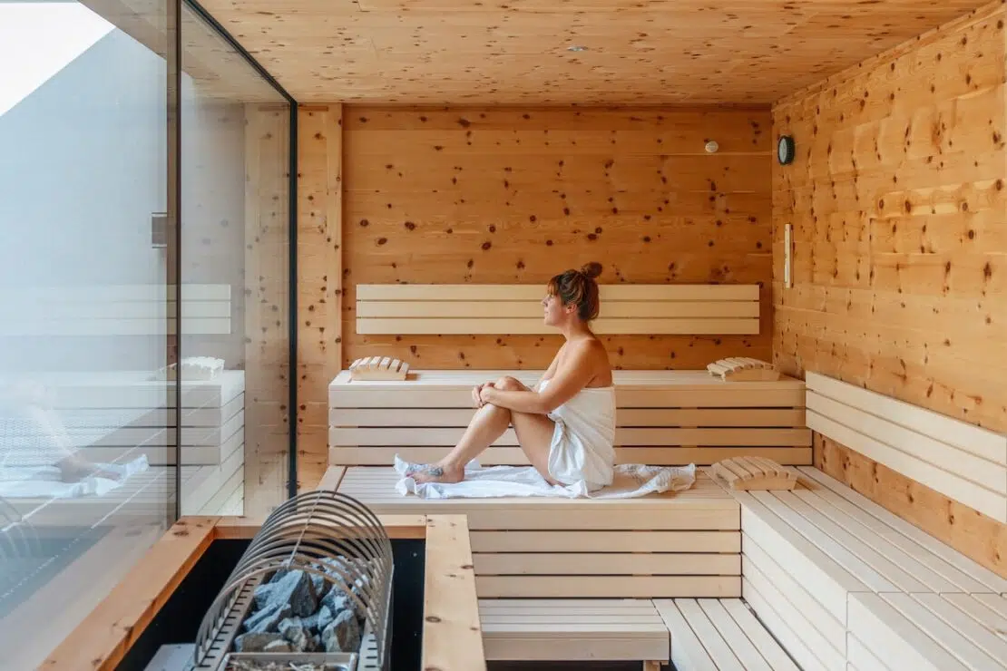 Sauna nach dem Radfahren in Südtirol