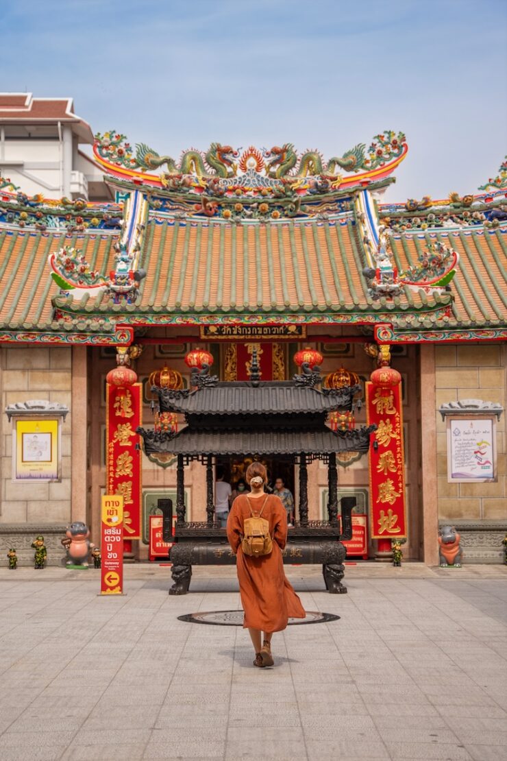 Tempel in Chinatown Bangkok Wat Mangkon Kamalawat Dragon Lotus Temple