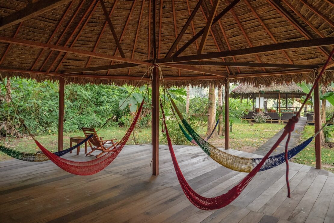 Hängematten in der Dschhungel in Puerto Maldonado Peru