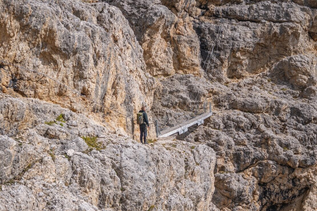 Hängebrücke am Klettersteig Kaiserjägersteig