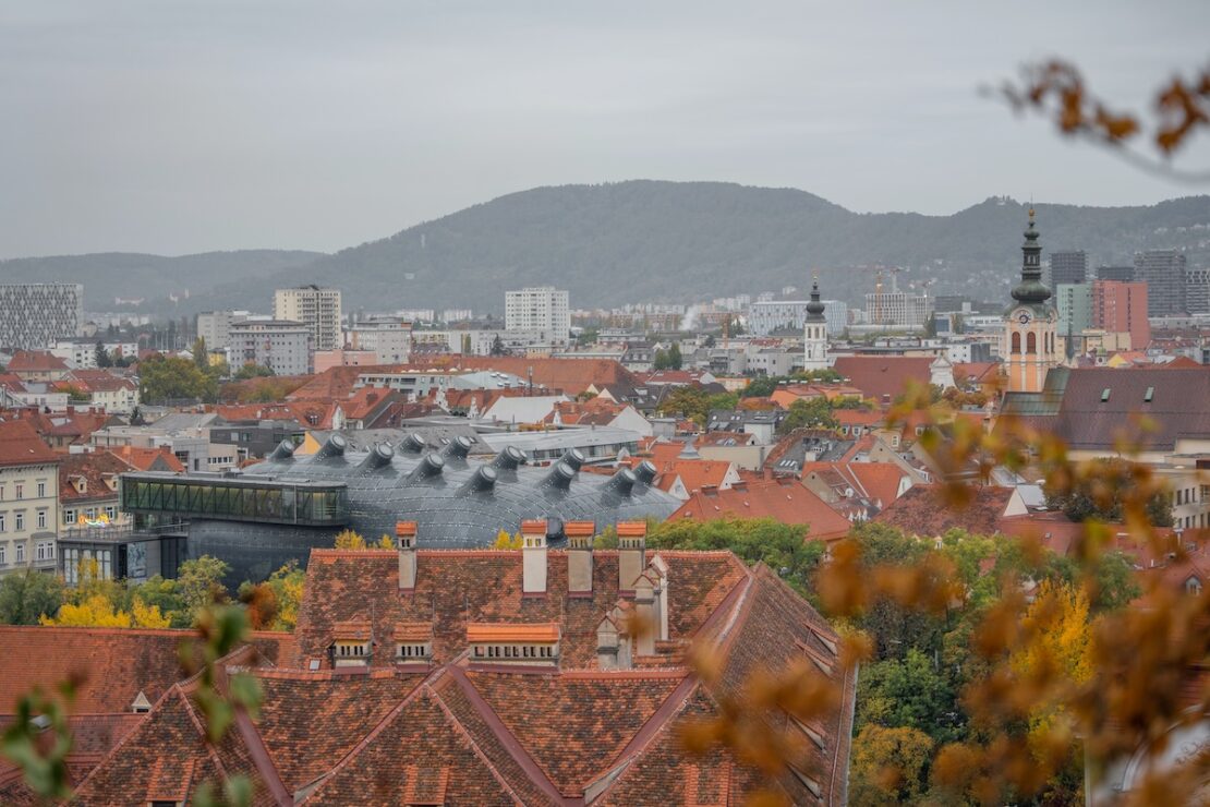 Ausblick vom Schlossberg in Graz